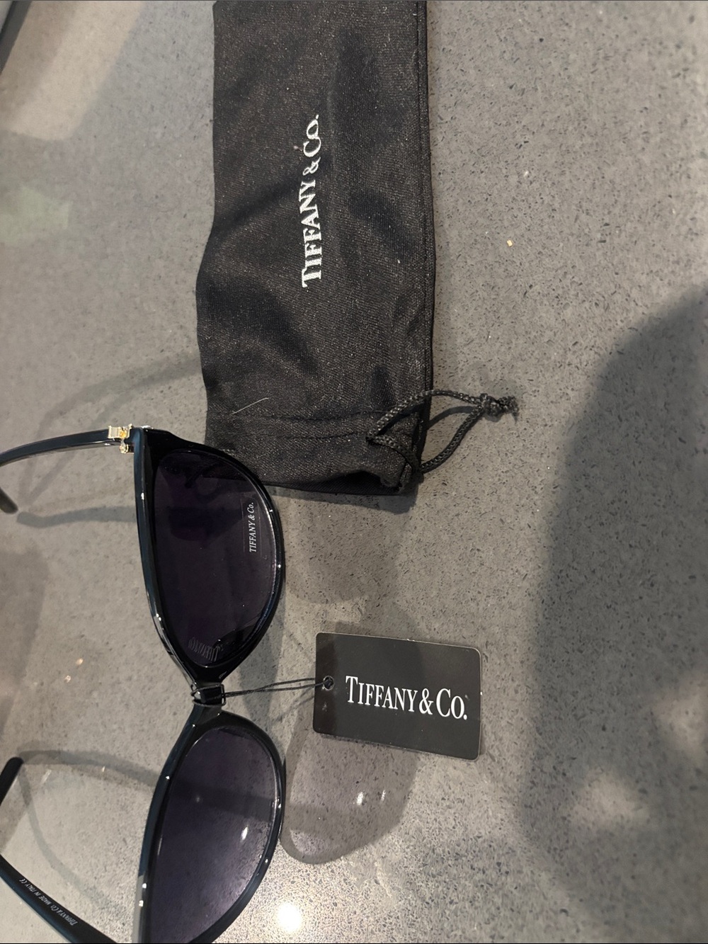 Tiffany & Co. Men’s Black Sunglasses with Dark Lenses